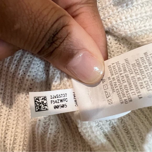 Aerie Long Sleeve Ivory White Knitted Half Button Up Pullover Sweater size XS - Picture 7 of 11